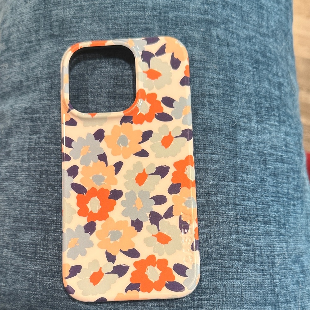 Vibrant Floral Phone Case - Orange, Purple, Cream